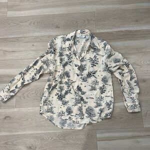 & Other Stories Cream and Black Button Down Shirt